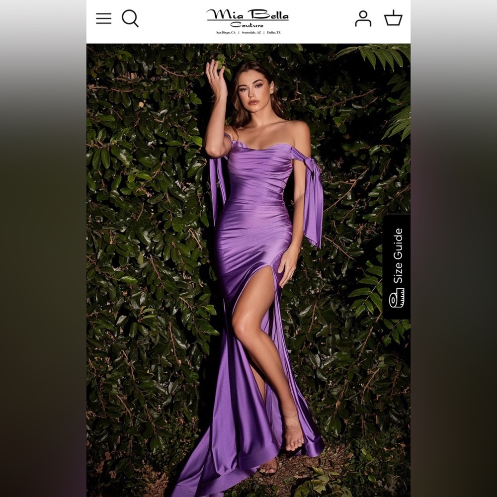 Mia Belle Couture “The Fern” Lavender Off-Shoulder Prom/Formal Dress